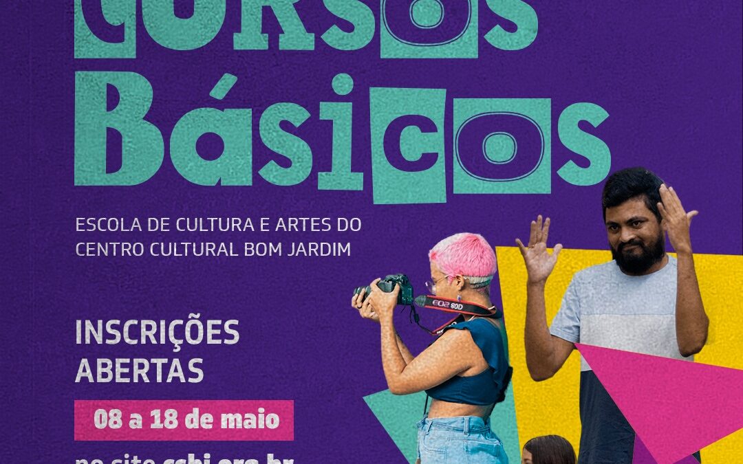 Um card colorido com as informações das inscrições para o edital do CCBJ (as informações estão disponíveis no texto)